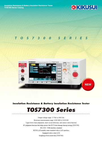 Insulation Resistance & Battery Insulation Resistance Tester - TOS7300 Series